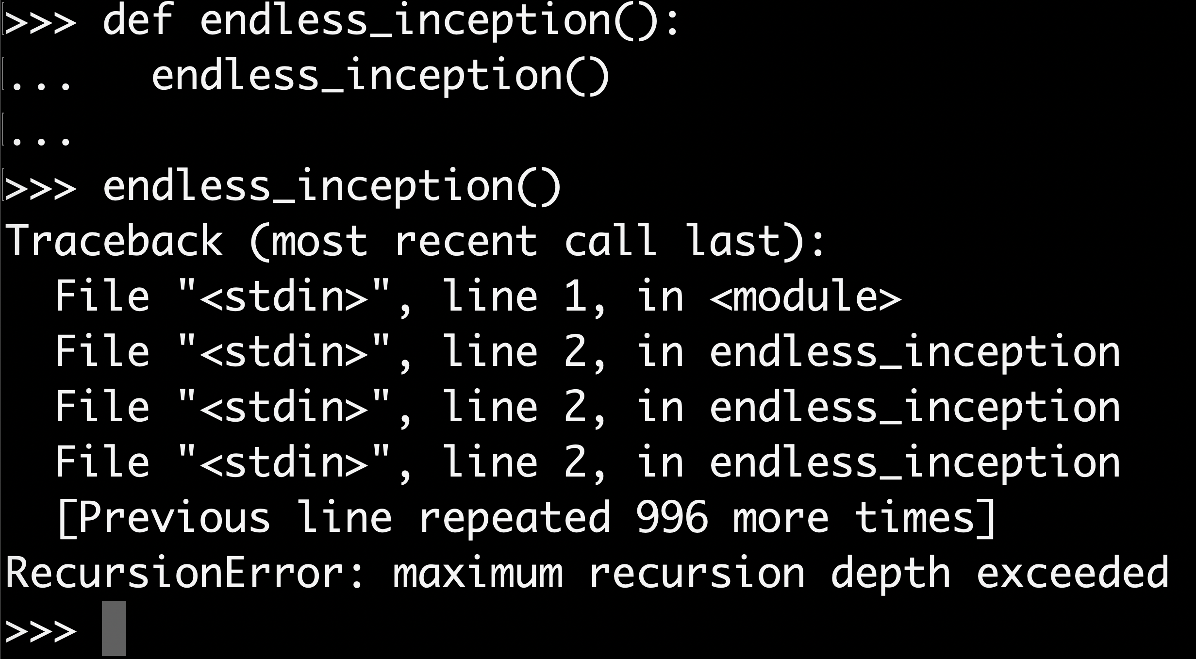 RecursionError